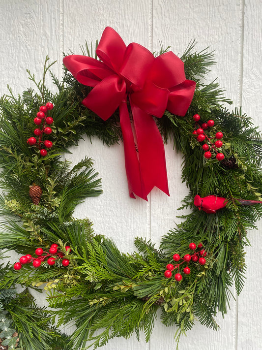 Cardinal Winter Wreath